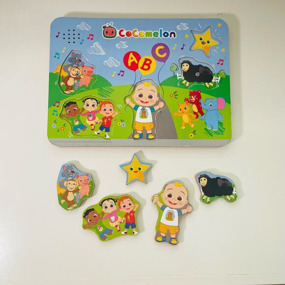 Cocomelon Wooden Musical Puzzle Melissa & Doug Safari Friends Chunky Puzzle Lot - Picture 1 of 8